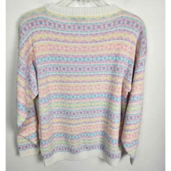 Vtg. Jolie New York Women's Sz. M Pastel Crew Neck Sweater - Picture 5 of 6